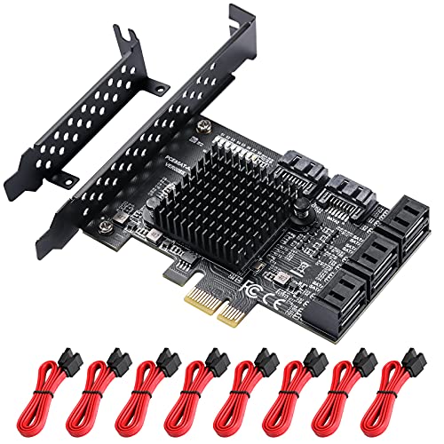 MZHOU PCIe SATA Karte,8 Ports SATA 3.0 Controller Erweiterungskarte mit 8 SATA Kabels,PCIE 3.0 zu SATA 3.0 6 Gbps Controller,Non-Raid, Booten als Systemfestplatte. MZHOU PCIe SATA Karte,8 Ports SATA 3.0 Controller Erweiterungskarte mit 8 SATA Kabels,PCIE 3.0 zu SATA 3.0 6 Gbps Controller,Non-Raid, Booten als Systemfestplatte. von MZHOU