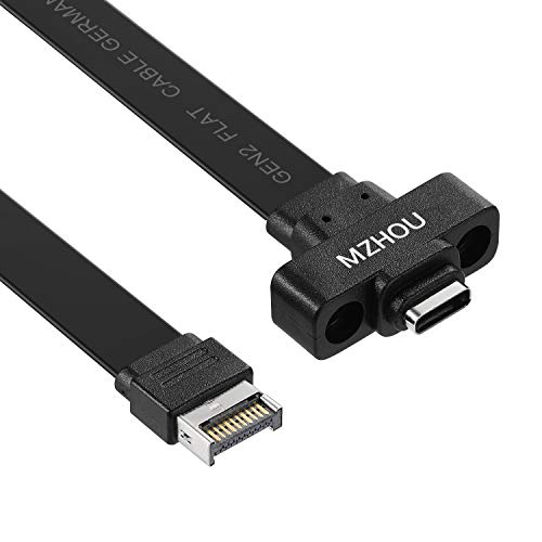 USB 3.1 Gen 2 10G Internal A Cable to USB C Quick Charge Button,USB 3.1 auf Type C Cable Panel Front Panel Extender Adapter von MZHOU