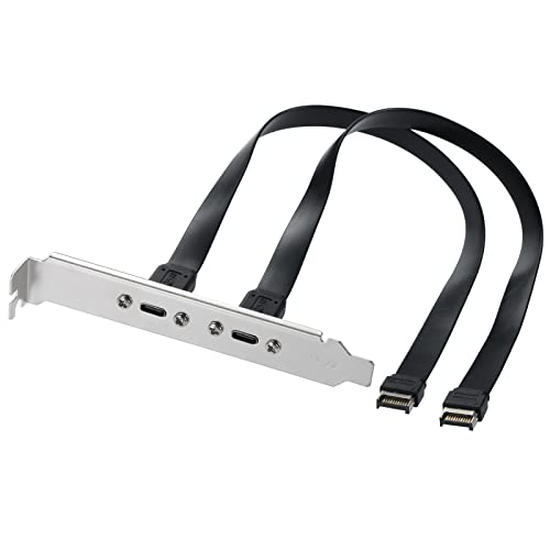 MZHOU Dual USB3.2 Gen2 Frontplatten Header Type-C Vorderseite (A-Key) Rückgeld Type-C Mutter Kopf bringen Schrauben für PC WIN7/ WIN8/ WIN10/ WIN11 32/64BIT/ MAC/Linux von MZHOU