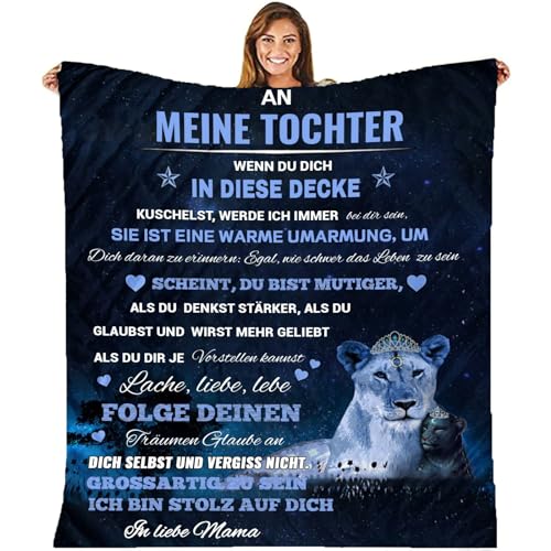 Kuscheldecke An Meine Tochter - Mutter Tochter Personalisierte Decke Geschenk,Mädchen Geburtstags Abschluss-Geschenke,Geschenk für Tochter von MZIEIU