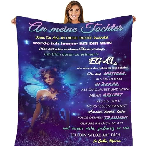 Kuscheldecke An Meine Tochter - Mutter Tochter Personalisierte Decke Geschenk,Mädchen Geburtstags Abschluss-Geschenke,Geschenk für Tochter von MZIEIU