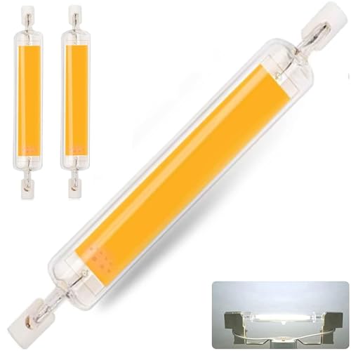 MZIEIU 10W R7S LED Lampen 78mm Dimmbar,Kaltweiß 6000K 1000LM Kein Flackern,10W LED COB 78mm Glühbirne Ersatz für 100W J78mm Halogenstab,LED Stab 360° Strahlbeleuchtung,AC 220-240V,2er Pack von MZIEIU