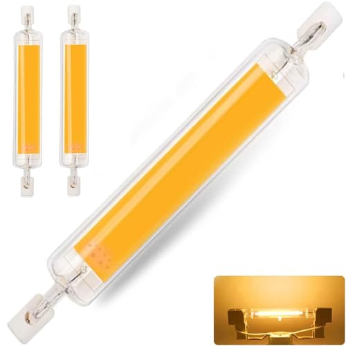 MZIEIU 20W R7S LED Lampen 118mm Dimmbar,Warmweiß 3000K 2000LM Kein Flackern,20W LED COB 118mm Glühbirne Ersatz für 200W J118mm Halogenstab,LED Stab 360° Strahlbeleuchtung,AC 220-240V,2er Pack von MZIEIU
