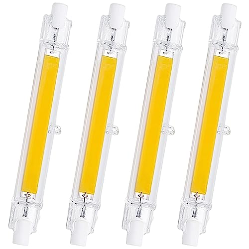 MZIEIU R7S LED 118mm Dimmbar Lampen,R7S 20W LED COB 118mm Ersatz für 200W J118mm Halogenstab,LED Glühbirne Kaltweiß 6000K 2000LM,360°Abstrahlwinkel LED Stab,AC 220-240V,Kein Flackern,4er Pack von MZIEIU