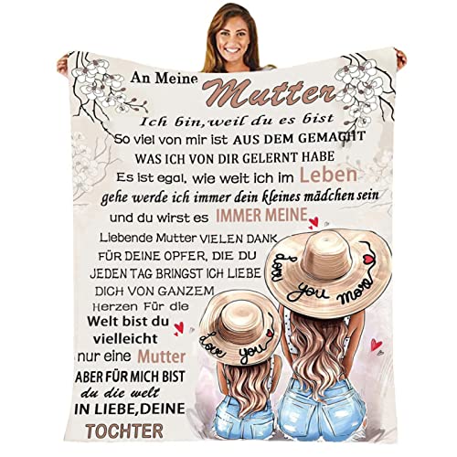 Personalisierte Decke Geschenke An Meine Mama,Kuscheldecke Flauschige Geburtstagsgeschenk für Mama von Tochter, Super Weiche Decke Flanell Muttertagsgeschenke für Mama von MZIEIU