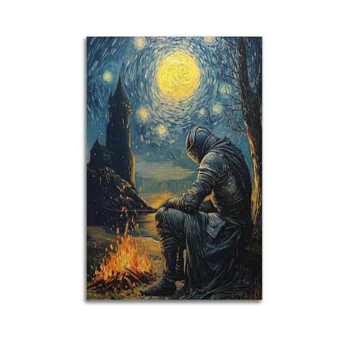 MZKSUERS Poster, Motiv: Ritter von The Bonfire, dekoratives Gemälde, Leinwand, Wandposter und Kunstdruck, moderne Familienschlafzimmer-Dekoration, Poster, 40 x 60 cm MZKSUERS Poster, Motiv: Ritter von The Bonfire, dekoratives Gemälde, Leinwand, Wandposter und Kunstdruck, moderne Familienschlafzimmer-Dekoration, Poster, 40 x 60 cm von MZKSUERS