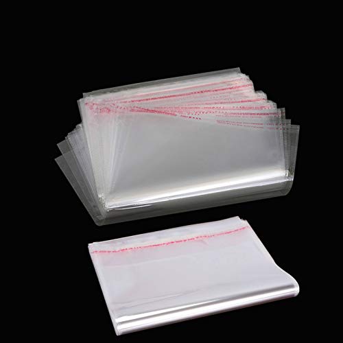 MZMing 120 Stück 15,5 x 23cm und 21,5 x 32cm Kombinationen Klar Cellophan Bag Selbstklebende Cellophan Plastiktüten Süßigkeiten Hochzeit Seifen Deko Bag - A4 A5 Größe von MZMing