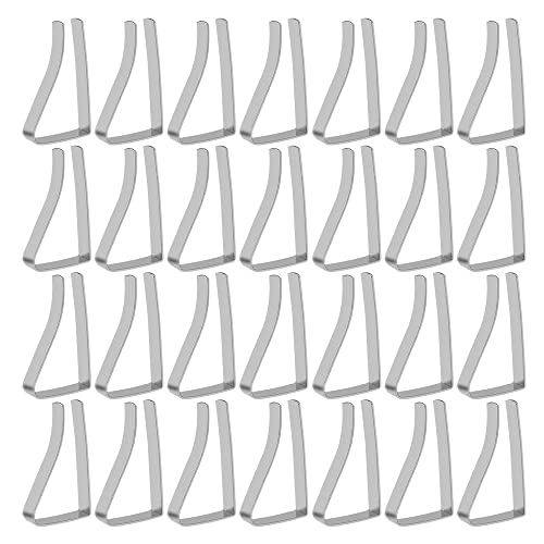 MZMing 24 Packungen Tischdecke Clips Edelstahl Tischdecke Klemmen Clip Set Halterungen Picknick Home-Tisch Klemmen 55mm Große Mund Einstellbar Tischtuch Clips - Silber von MZMing