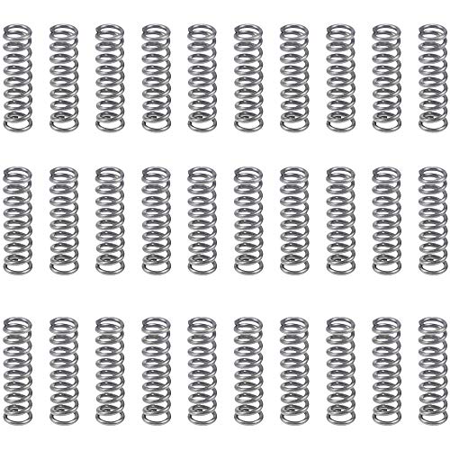 MZMing 30 Stück 304 Edelstahl Kompressionsfeder 10x3x0,5mm Druckfeder Silberfarben Druckfedern Set Benutzt für Feder Spielzeug Ausrüstung Werkzeuge von MZMing