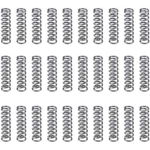 MZMing 30 Stück 304 Edelstahl Kompressionsfeder 10x3x0,5mm Druckfeder Silberfarben Druckfedern Set Benutzt für Feder Spielzeug Ausrüstung Werkzeuge von MZMing
