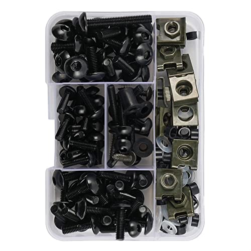 Für Suzuki GSXR 600 750 1000 K1-K8 177 STÜCKE CNC Schrauben Motorrad Legierung Verkleidung Schraube Schraube Mutter Kit M6 M5 Zubehör (Color : Black) von MZNBY