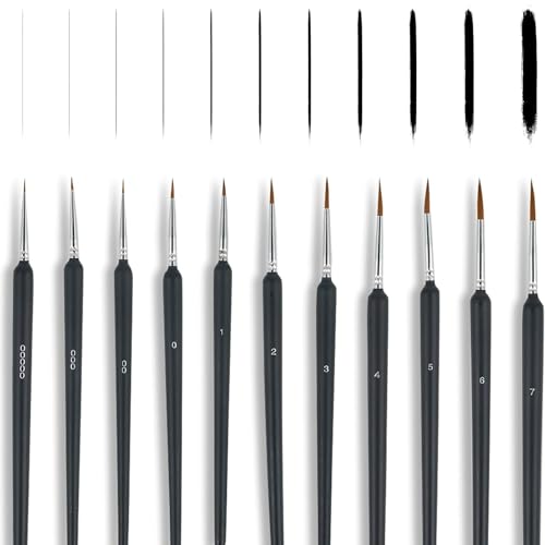 Feine Pinsel Set, 11 Acryl Pinselset Acrylfarben, Pinsel klein, Malen Nach Zahlen Verwendet für Acryl-, Aquarell- und Ölgemälde, Malen Nach Zahlen, Detailmalerei Feine Pinsel Set, 11 Acryl Pinselset Acrylfarben, Pinsel klein, Malen Nach Zahlen Verwendet für Acryl-, Aquarell- und Ölgemälde, Malen Nach Zahlen, Detailmalerei von MZOYOURO
