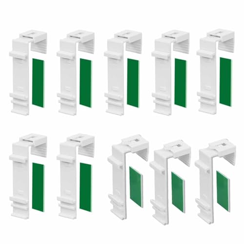 Klemmhalter lang Doppelrollo Duo-Rollo 10 Stück zum Klemmen und Kleben ohne Bohren als Zubehör oder Ersatzteil für die Aufhängung am PVC-Fenster, Balkontür von MZOYOURO