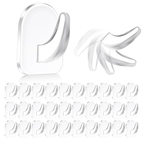 MZOYOURO 60 Stück Selbstklebende Haken Transparent, Praktisch Selbstklebend Haken, Set Selbstklebend Ohne Bohren Wasserdicht Wandhaken, für Küche, Bad, Türwand von MZOYOURO