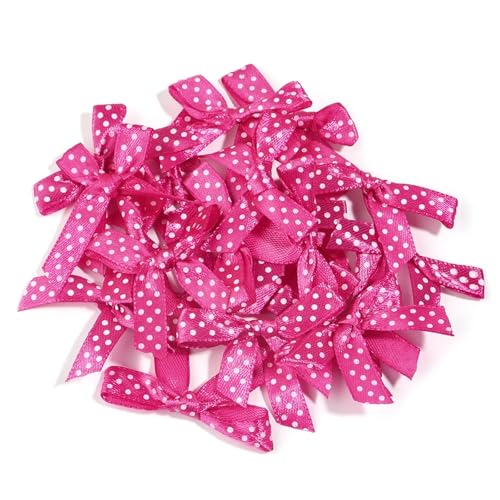100Pcs Mini Bogen Band Krawatte 5X4cm Satin Blume DIY Handwerk Handarbeit Bowties Haar Clip Party Geschenk Kleidung Decor(Deep pink) von MZPOZB