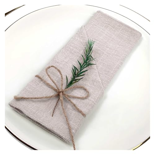12 stücke Gaze Servietten Baumwolle Tuch 30 * 30cm Rustikalen Taschentuch Geschirrtuch Esstisch Matten Hochzeit Liefert Leinen Hause Tisch Dekor(Beige) von MZPOZB