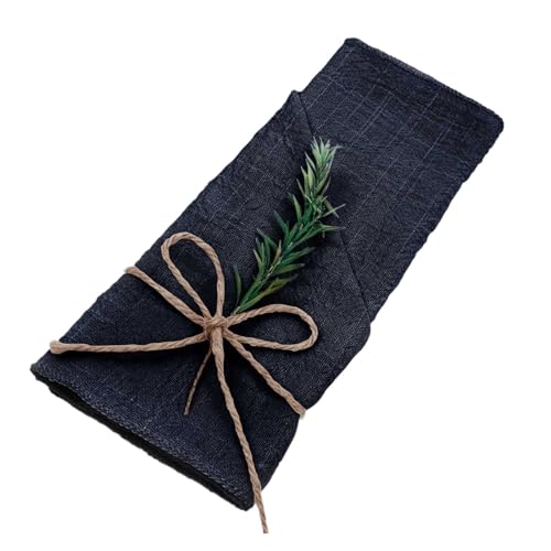 12 stücke Gaze Servietten Baumwolle Tuch 30 * 30cm Rustikalen Taschentuch Geschirrtuch Esstisch Matten Hochzeit Liefert Leinen Hause Tisch Dekor(Black) von MZPOZB