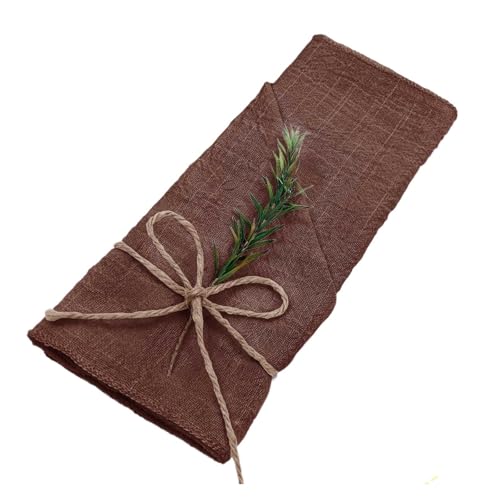 12 stücke Gaze Servietten Baumwolle Tuch 30 * 30cm Rustikalen Taschentuch Geschirrtuch Esstisch Matten Hochzeit Liefert Leinen Hause Tisch Dekor(Coffee) von MZPOZB