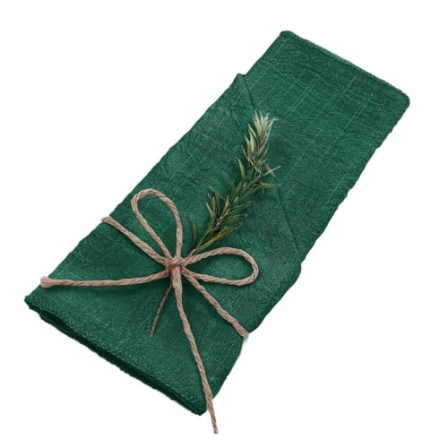 12 stücke Gaze Servietten Baumwolle Tuch 30 * 30cm Rustikalen Taschentuch Geschirrtuch Esstisch Matten Hochzeit Liefert Leinen Hause Tisch Dekor(Green) von MZPOZB
