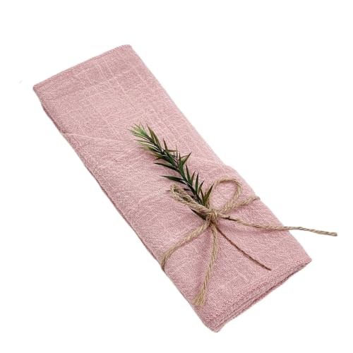 12 stücke Gaze Servietten Baumwolle Tuch 30 * 30cm Rustikalen Taschentuch Geschirrtuch Esstisch Matten Hochzeit Liefert Leinen Hause Tisch Dekor(Light Green) von MZPOZB