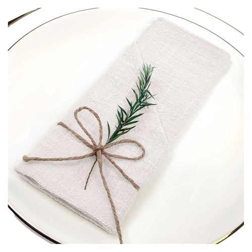 12 stücke Gaze Servietten Baumwolle Tuch 30 * 30cm Rustikalen Taschentuch Geschirrtuch Esstisch Matten Hochzeit Liefert Leinen Hause Tisch Dekor(White) von MZPOZB