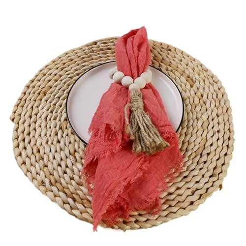 24 stücke 32x32 cm Gaze Baumwolle Serviette Wiederverwendbare Tee Handtuch Hochzeit Party Weihnachten Tisch Dekor Retro Grate servietten(24Pcs Watermelon Red) von MZPOZB