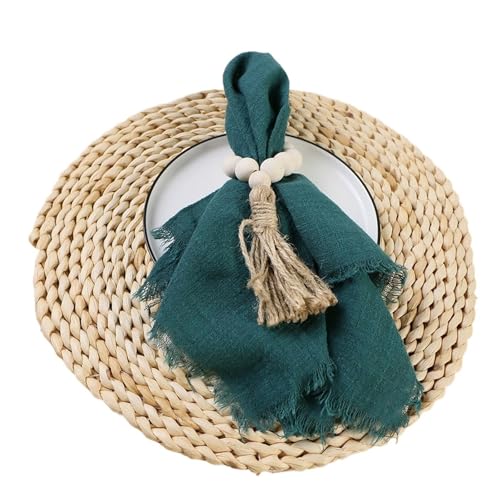 24 stücke 32x32 cm Gaze Baumwolle Serviette Wiederverwendbare Tee Handtuch Hochzeit Party Weihnachten Tisch Dekor Retro Grate servietten(24pcs Dark Green) von MZPOZB