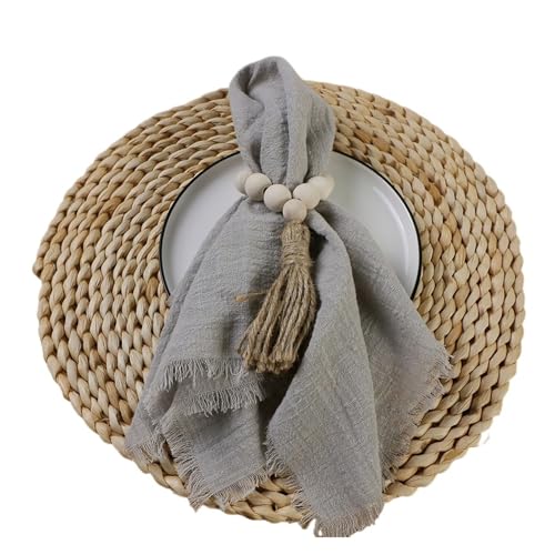 24 stücke 32x32 cm Gaze Baumwolle Serviette Wiederverwendbare Tee Handtuch Hochzeit Party Weihnachten Tisch Dekor Retro Grate servietten(24pcs Grey) von MZPOZB