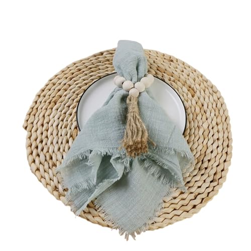 24 stücke 32x32 cm Gaze Baumwolle Serviette Wiederverwendbare Tee Handtuch Hochzeit Party Weihnachten Tisch Dekor Retro Grate servietten(24pcs Light Green) von MZPOZB