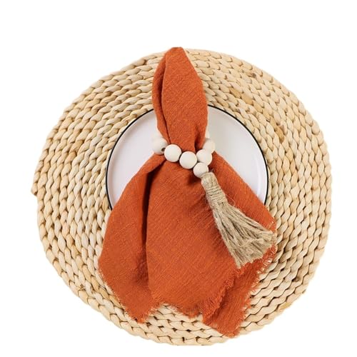 24 stücke 32x32 cm Gaze Baumwolle Serviette Wiederverwendbare Tee Handtuch Hochzeit Party Weihnachten Tisch Dekor Retro Grate servietten(24pcs Orange) von MZPOZB