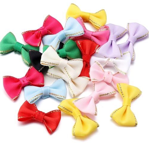 30/60 stücke 38X23,0mm Kleine Satin Band Bögen Blume DIY Handwerk Bowknot Hochzeit Party Dekoration Kleidungsstück Nähen(38x23mm 60pcs,Random Mix) von MZPOZB