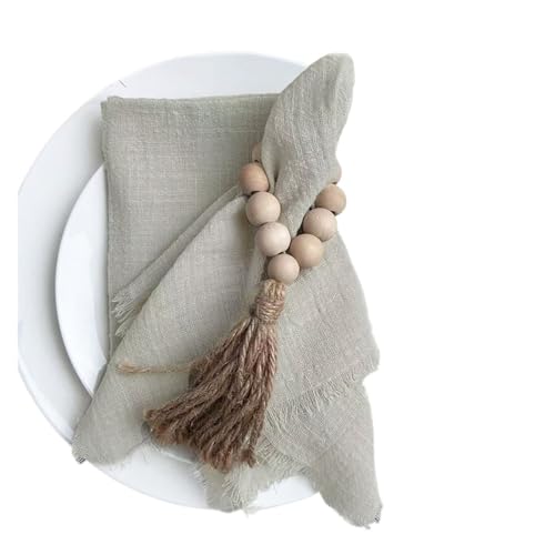 6 STÜCKE Servietten 32x32cm Baumwolltuch Gaze Retro Grat Rustikales Küchentuch Esstischset Hochzeitsfeier Leinenserviette Tischdekoration(6PCS Beige Grey) von MZPOZB