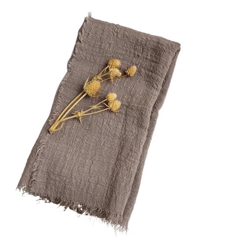 6 STÜCKE Servietten 32x32cm Baumwolltuch Gaze Retro Grat Rustikales Küchentuch Esstischset Hochzeitsfeier Leinenserviette Tischdekoration(6PCS Browm) von MZPOZB