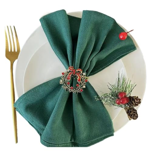 64 Stück Serviettentücher, Dunkelgrün, 30 x 45 cm, Baumwollstoff, Servietten, Küchen-/Teetischtücher for die Bauernhaus-Hochzeitsdekoration(Dark Green) von MZPOZB