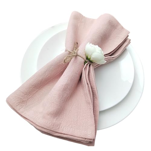 64 Stück Serviettentücher, Dunkelgrün, 30 x 45 cm, Baumwollstoff, Servietten, Küchen-/Teetischtücher for die Bauernhaus-Hochzeitsdekoration(Pink) von MZPOZB