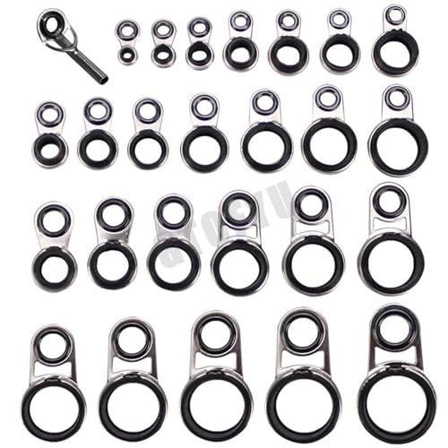 Angelrute Reparatur Zubehör 2mm-12mm Alle Set Durchmesser Rock Angelrutenführungen Ring Reparatur Mehrere Größen Meer Angelrute Führungsringe Rocky Rod Drahtschlaufe. See-Stabführungsring (Color : A von MZPOZB