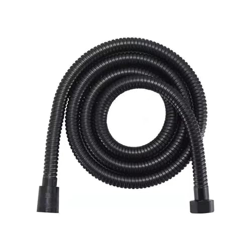 Langer ausziehbarer Gartenschlauch for Badezimmer, schwarz/silber, Sanitär-Verlängerungsrohre, 1,5/2 m, Edelstahl-Armaturen, Heim-Duschrohr(1.5M) von MZPOZB