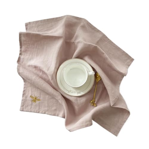 Leinenservietten, 4 Stück, Leinen, Party-Tischdecke, Abendessen, Restaurant, Zuhause, Hochzeit, Leinenstoffservietten, 45 x 45 cm, Größe(Pink) von MZPOZB