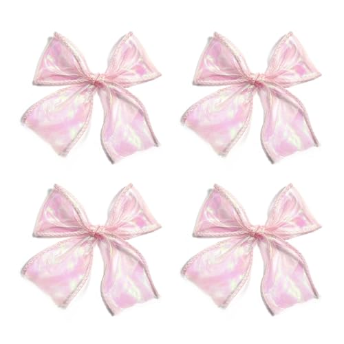 MZPOZB 10 Stücke 11 cm Organza Bogen Reflektierende Schillernden Wellenförmigen Rand Band Bögen for Hochzeit Party Dekoration DIY(Pink) von MZPOZB