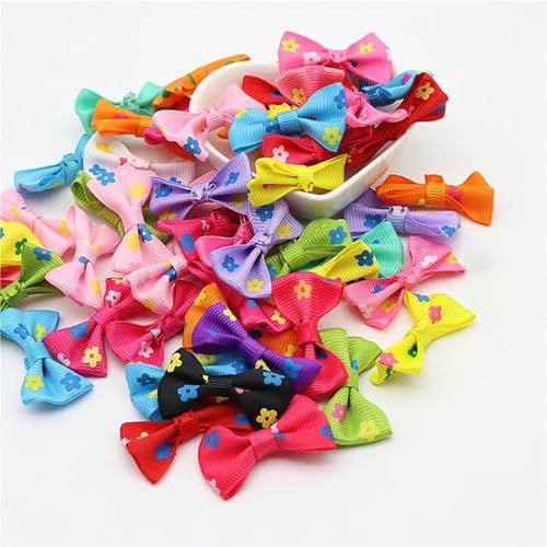 MZPOZB 100 stücke Band Bogen Haar Zubehör DIY Handgemachte Mädchen Clip Haarnadel 2cm x 3,5 cm(Color-02) von MZPOZB