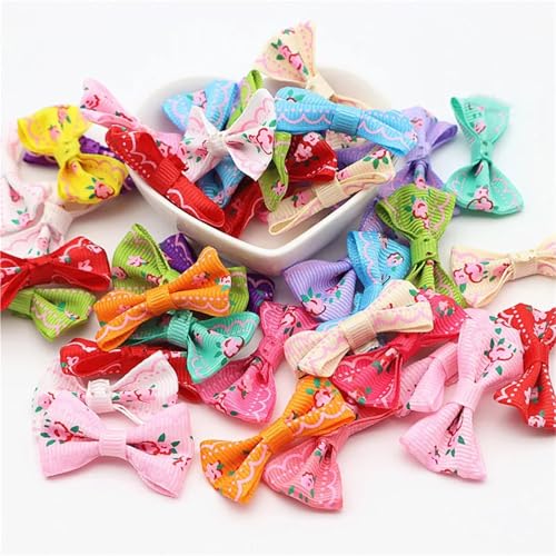 MZPOZB 100 stücke Band Bogen Haar Zubehör DIY Handgemachte Mädchen Clip Haarnadel 2cm x 3,5 cm(Color-08) von MZPOZB