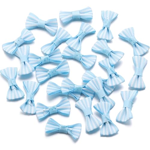 MZPOZB 100Pcs Bogen Handmade Home Hochzeit Party Decor Bowknot Bänder Nähen DIY Kleidung Dekorationen Zubehör(Light Blue) von MZPOZB