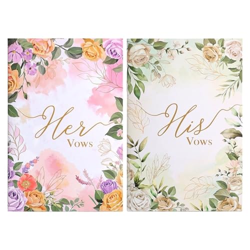 MZPOZB 2er-Pack Vintage-Gelübdebücher for die Hochzeit, Notizbuch-Set for Sie und Ihn, Broschüre mit Text for Braut Bräutigam for Hochzeitszeremonie MZPOZB 2er-Pack Vintage-Gelübdebücher for die Hochzeit, Notizbuch-Set for Sie und Ihn, Broschüre mit Text for Braut Bräutigam for Hochzeitszeremonie von MZPOZB