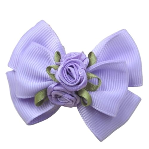 MZPOZB 4 Pcs Mix Schöne Rose Bogen Applique Hochzeit Handwerk Blumen Dekoration(Purple) von MZPOZB