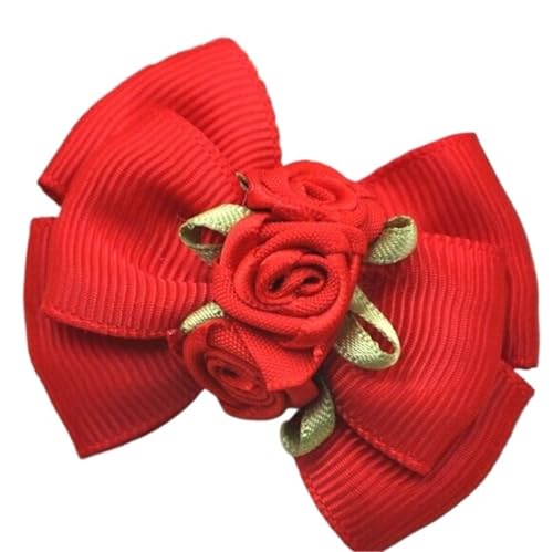 MZPOZB 4 Pcs Mix Schöne Rose Bogen Applique Hochzeit Handwerk Blumen Dekoration(Red) von MZPOZB