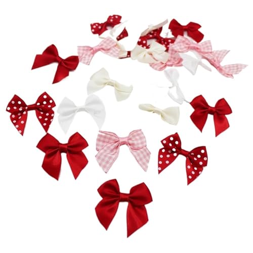 MZPOZB 50 Stücke Satinband Schleife DIY Dekoration Zubehör Polka Dot Gedruckt Blume 45MM Gold Splitter Rand 5/8"(Mixed Random) von MZPOZB