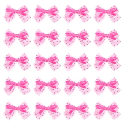 MZPOZB 50 stücke Polyester Dot Satinband Bögen Farbige Doppelschicht Charm Bogen Blume for DIY Kopfbedeckungen Bekleidungs ​​Dekoration(Pink) von MZPOZB