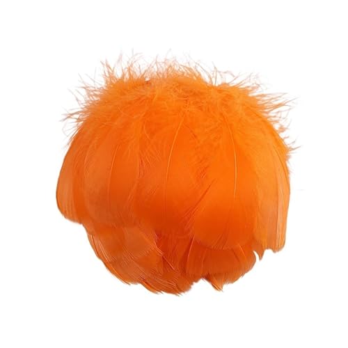 MZPOZB Handgefertigte Federn Federn 100–500 Stück, farbige Federn, dekorative Federn, Kunsthandwerk, Heimdekoration, Windfangnetz, Bastelfedern Federn Zum Basteln(Orange,7-12cm 100pcs) von MZPOZB