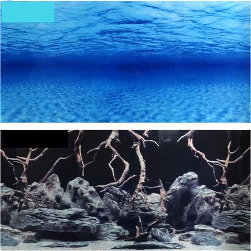 MZPOZB Juwel Rückwand 60 100 150 cm hohe doppelseitige Aquarium Hintergrund Poster Rock Aquarium dekorative Wand Hintergrund Bild Dekor glänzend(Black,150 x 60 cm) von MZPOZB