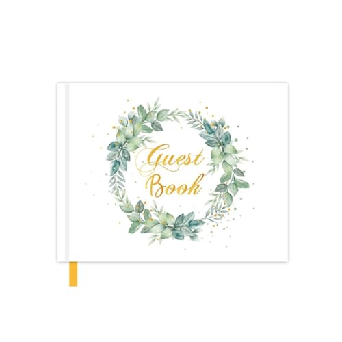 MZPOZB Personalisierte Hochzeit Gästebuch Blume Design Linie Innenseiten Registry Empfänge Speicher(Color 01) von MZPOZB